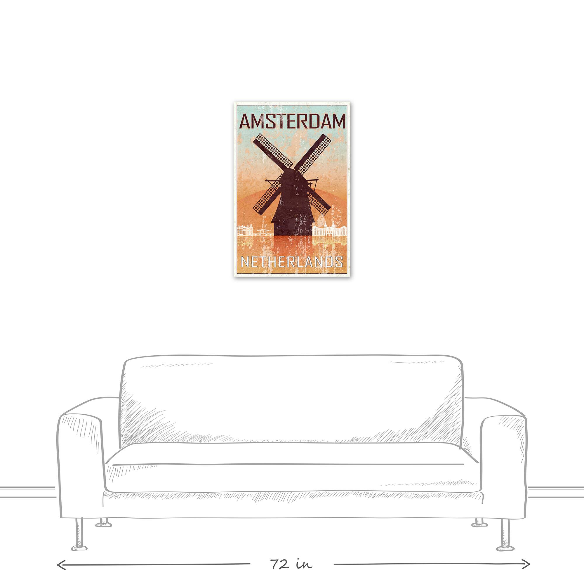 Netherlands Windmill 20" x 30" Canvas Wall Art